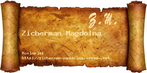 Zicherman Magdolna névjegykártya