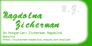 magdolna zicherman business card